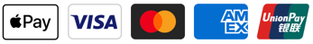 We support apple pay, visa, master card, american express and union pay