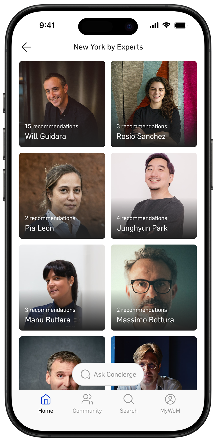 World of Mouth experts in phone screen.