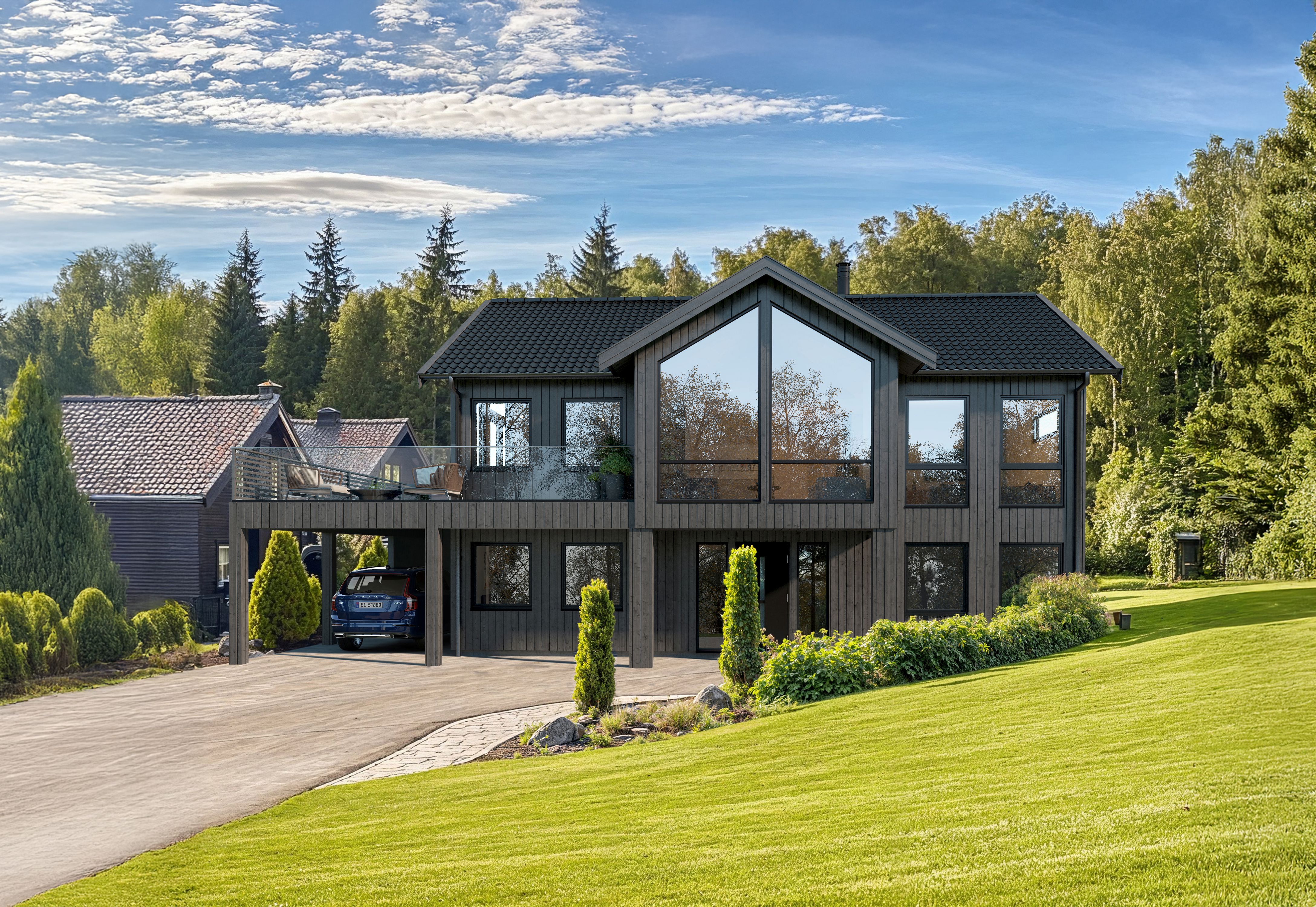 Plantegning av arkitekttegnet hus