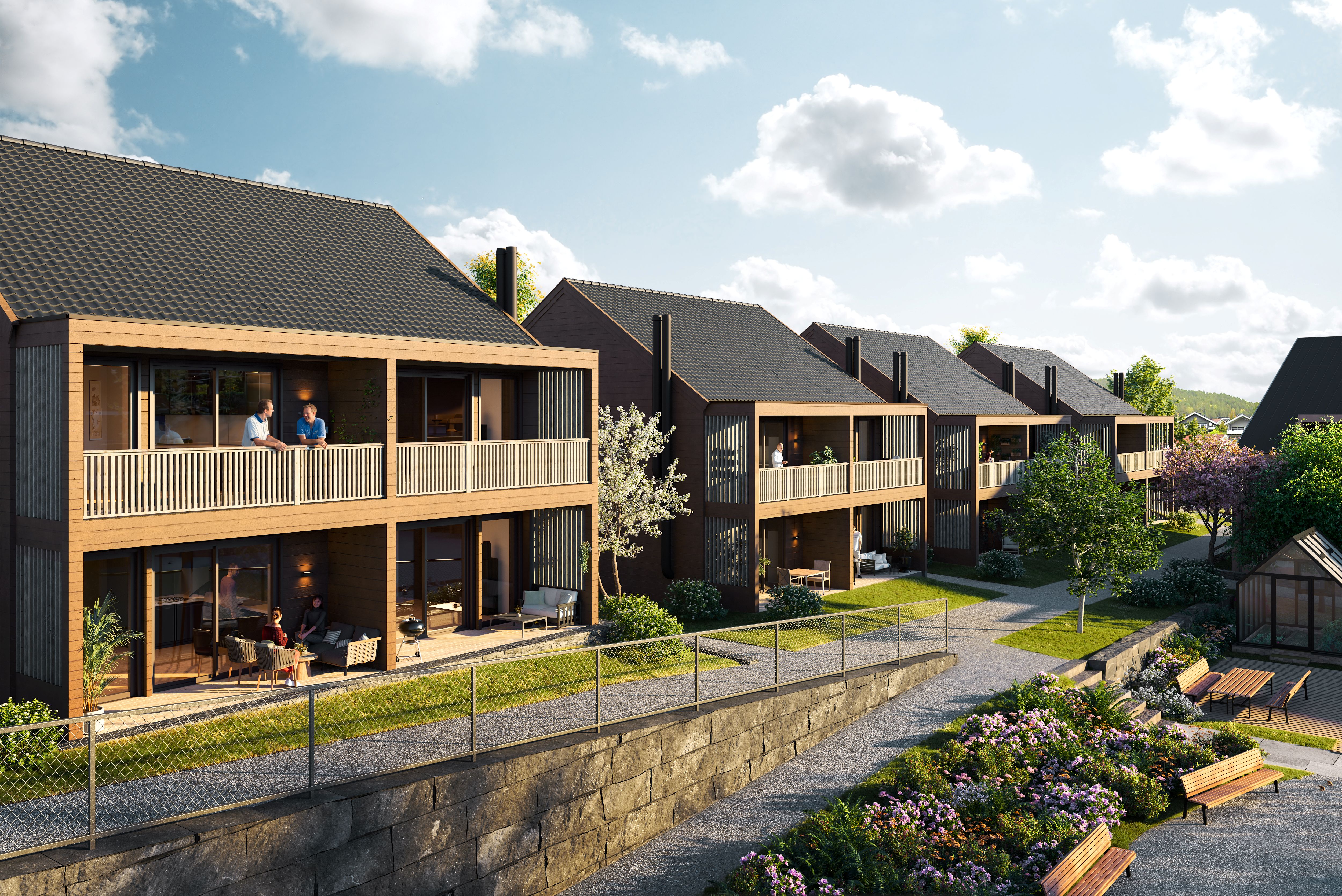 Ilustrasjon av fasaden. Endring vil forekomme.