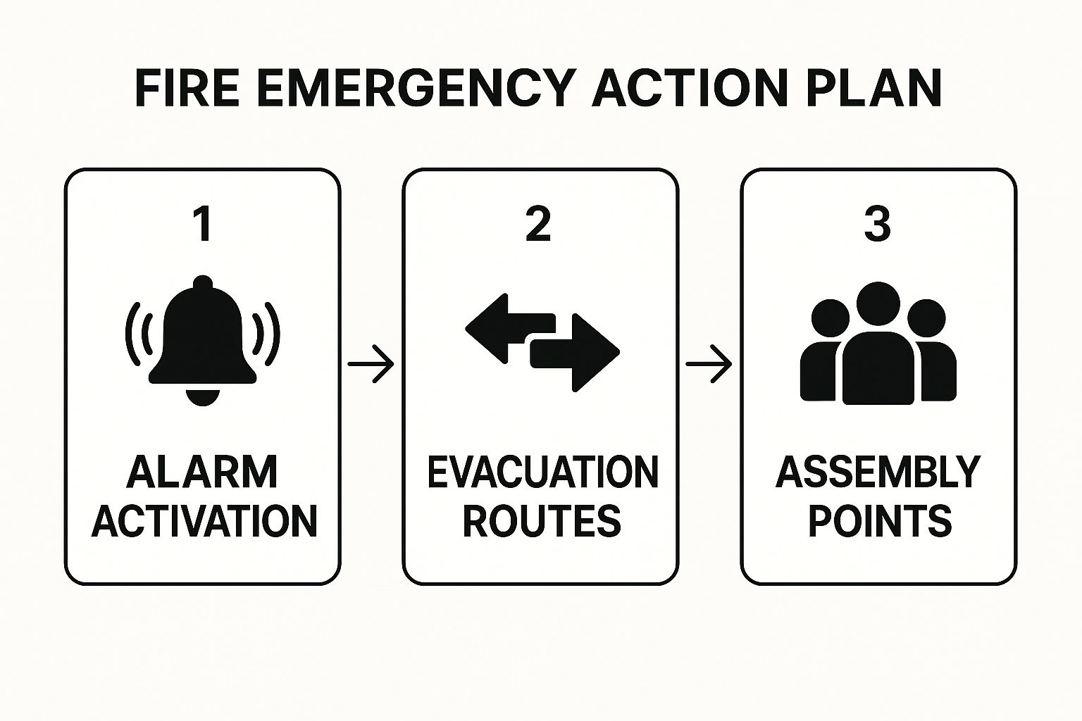 Infographic showing key data about 1. Workplace Fire Emergency Action Plan