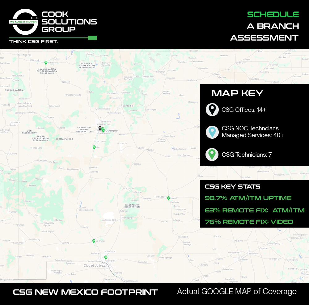 New Mexico CSG Technician Footprint Map
