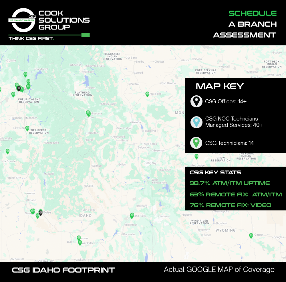 Idaho CSG Technician Footprint Map