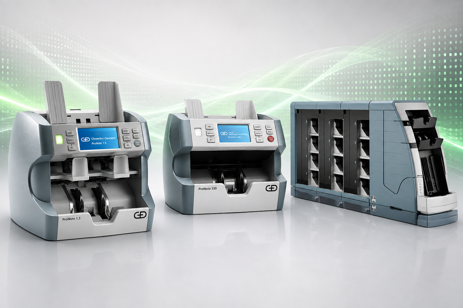 G+D ProNote 1.5 and ProNote 330 currency counters and discriminators available through Cook Solutions Group