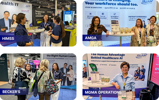 Xillium team at HIMSS, AMGA, Becker's, and MGMA Operations events