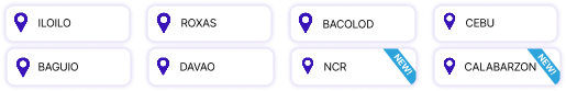 Xillium locations: Iloilo, Roxas, Bacolod, Cebu, Baguio, Davao, NCR (new), Calabarzon (new)