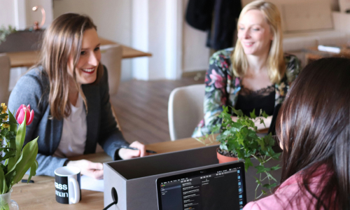 Business women at table