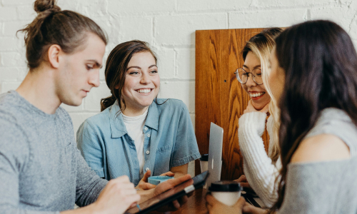 Students talking