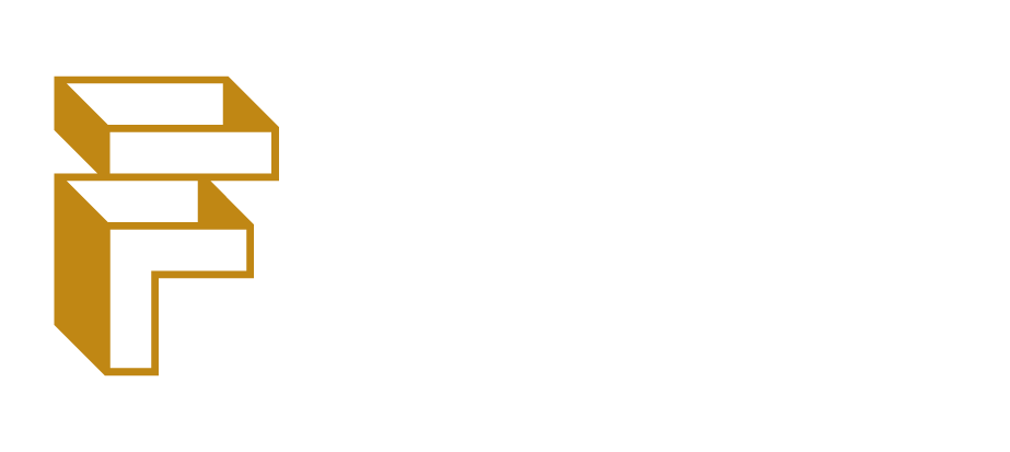 Logo image of a gold letter F and then the words Fields Companies in white text.