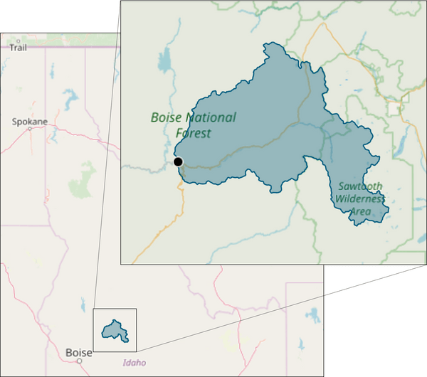 Drainage area for the South Payette River