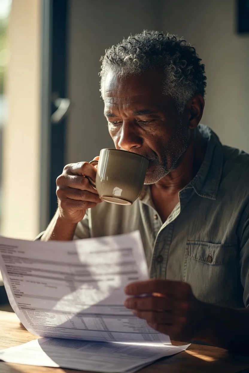 Man reviewing investments