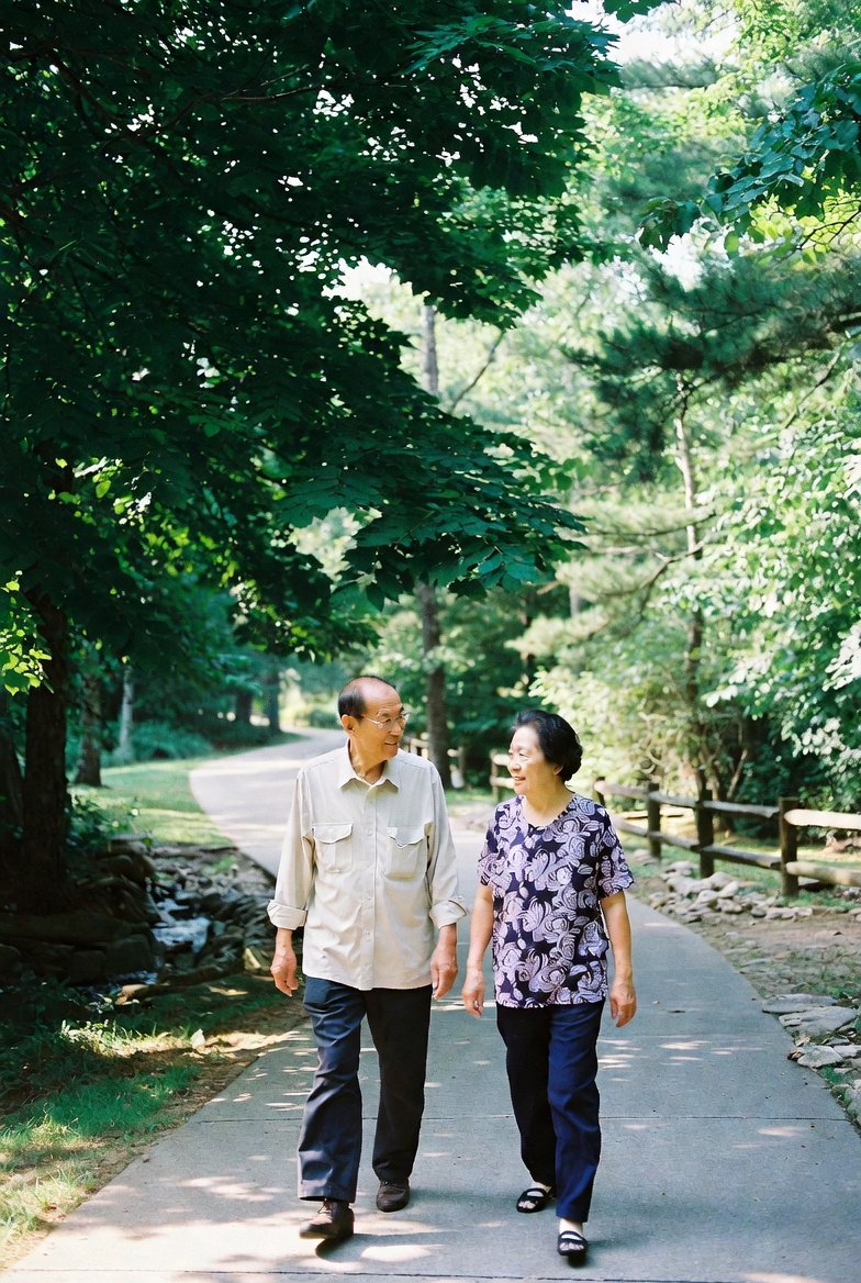 Older couple walking in Alpharetta GA