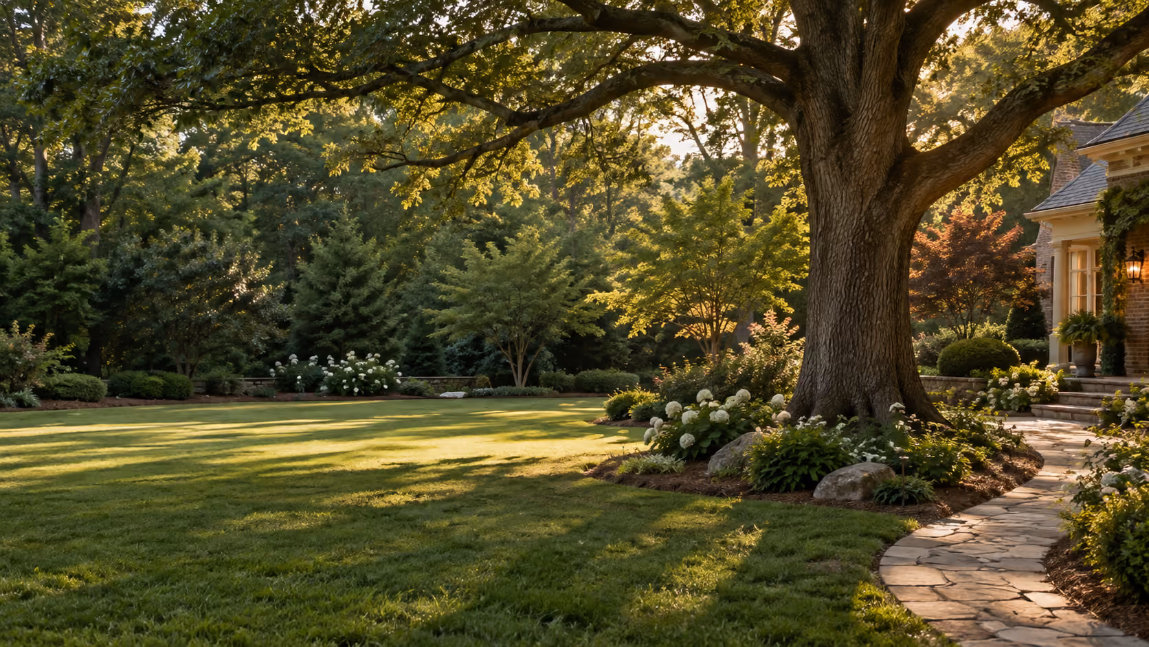 Park with a large oak tree in Alpharetta