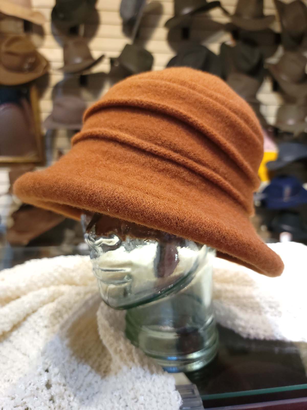 Women's winter hat at Asheville hat store