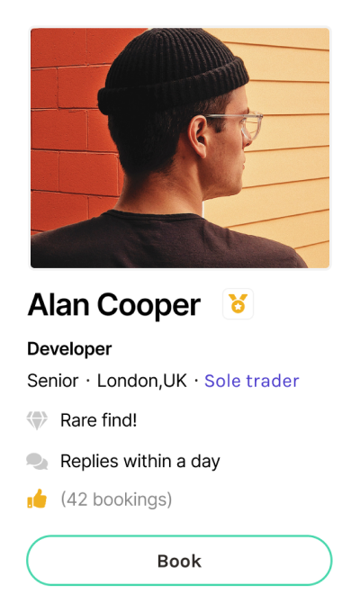YunoJuno freelancer profile