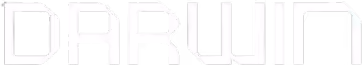 The word DARWIN in white stylized block letters on a black background.