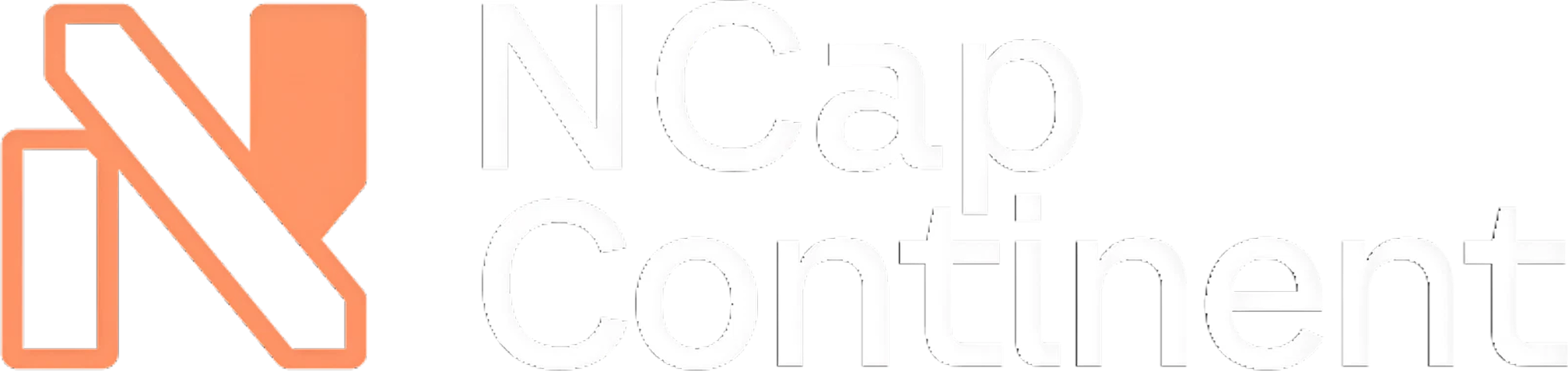 Logo with stylized orange letter N next to white text reading NCAP Continent.