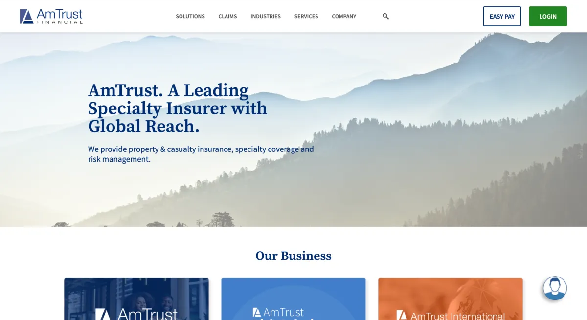 AmTrust Financial Services Screenshot