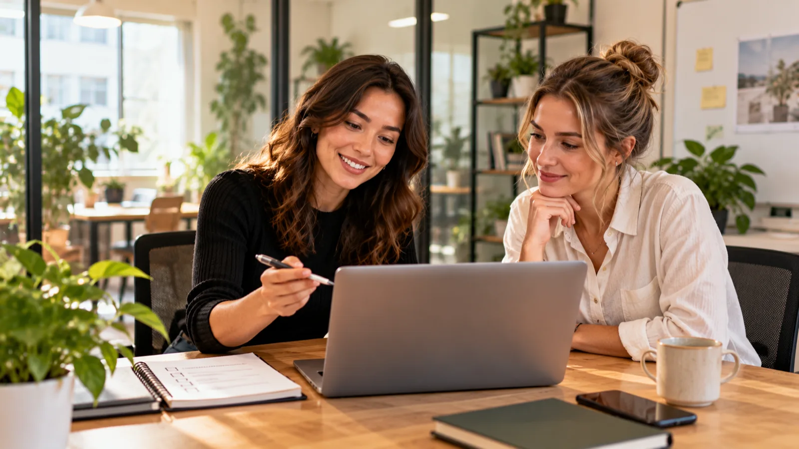 Hiring team reviewing a work sample for a coworking role