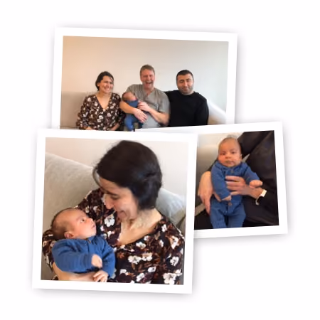 Photo collage of satisfied fertility patients at the clinic