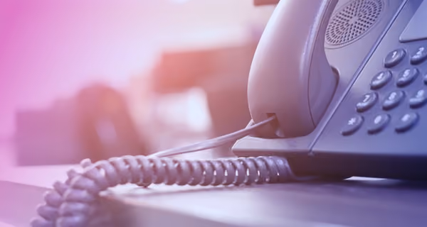 Section of telephone in an office interior