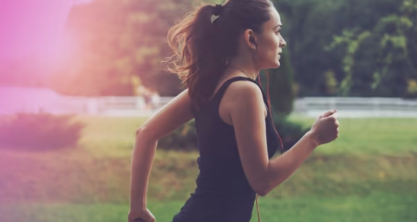 Female IVF patient out jogging