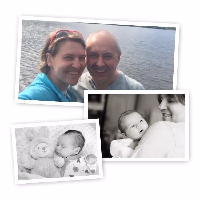 Cute photo collage of happy customers and babies