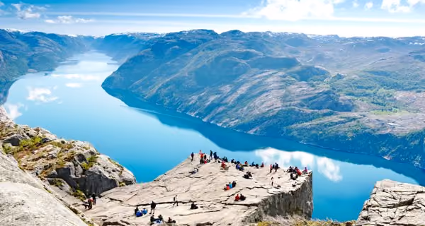A scenic view of a Norwegian fjord