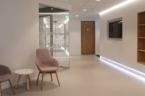 Waiting area in modern clinic