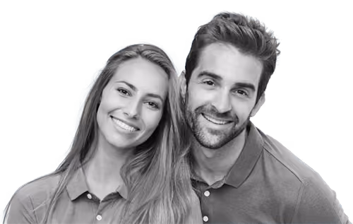 Smiling couple posing