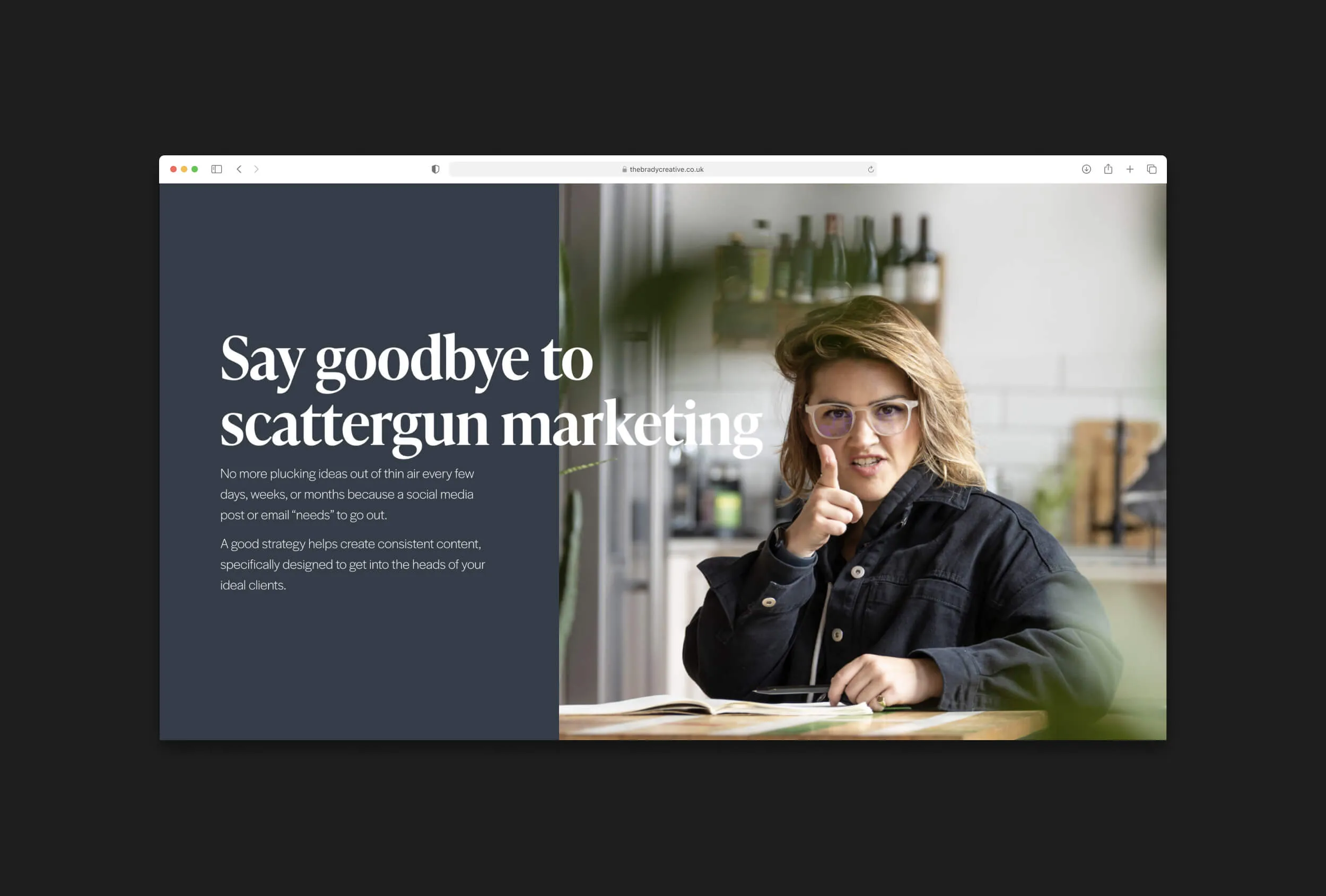 desktop mock up with a hero image