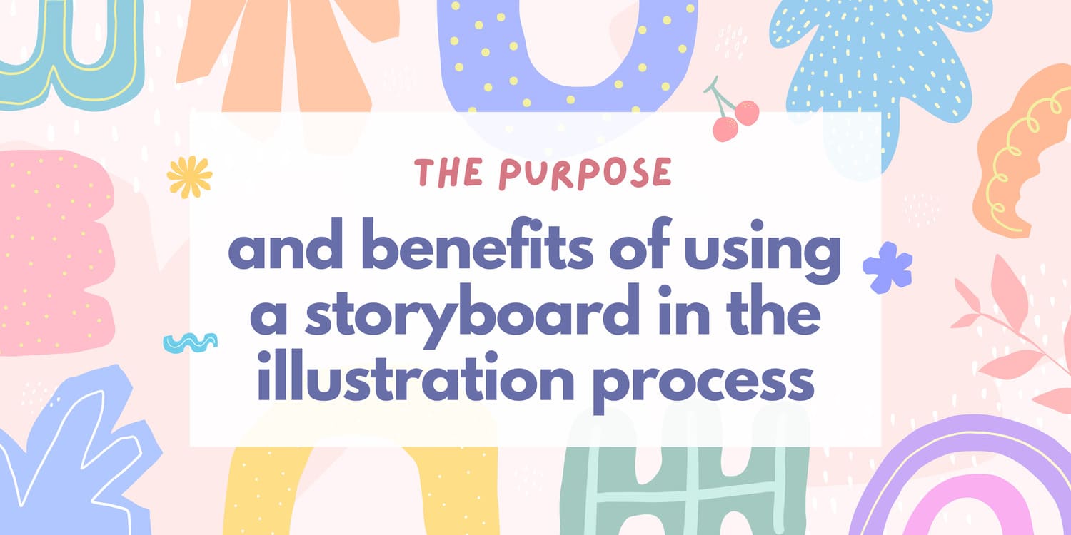 Children's book storyboard showing rough thumbnail sketches laid out in sequence