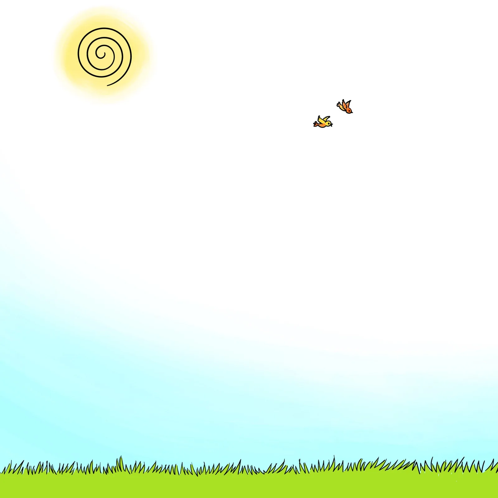 Minimal illustration of a bright sun over a white page, A Tree for Me
