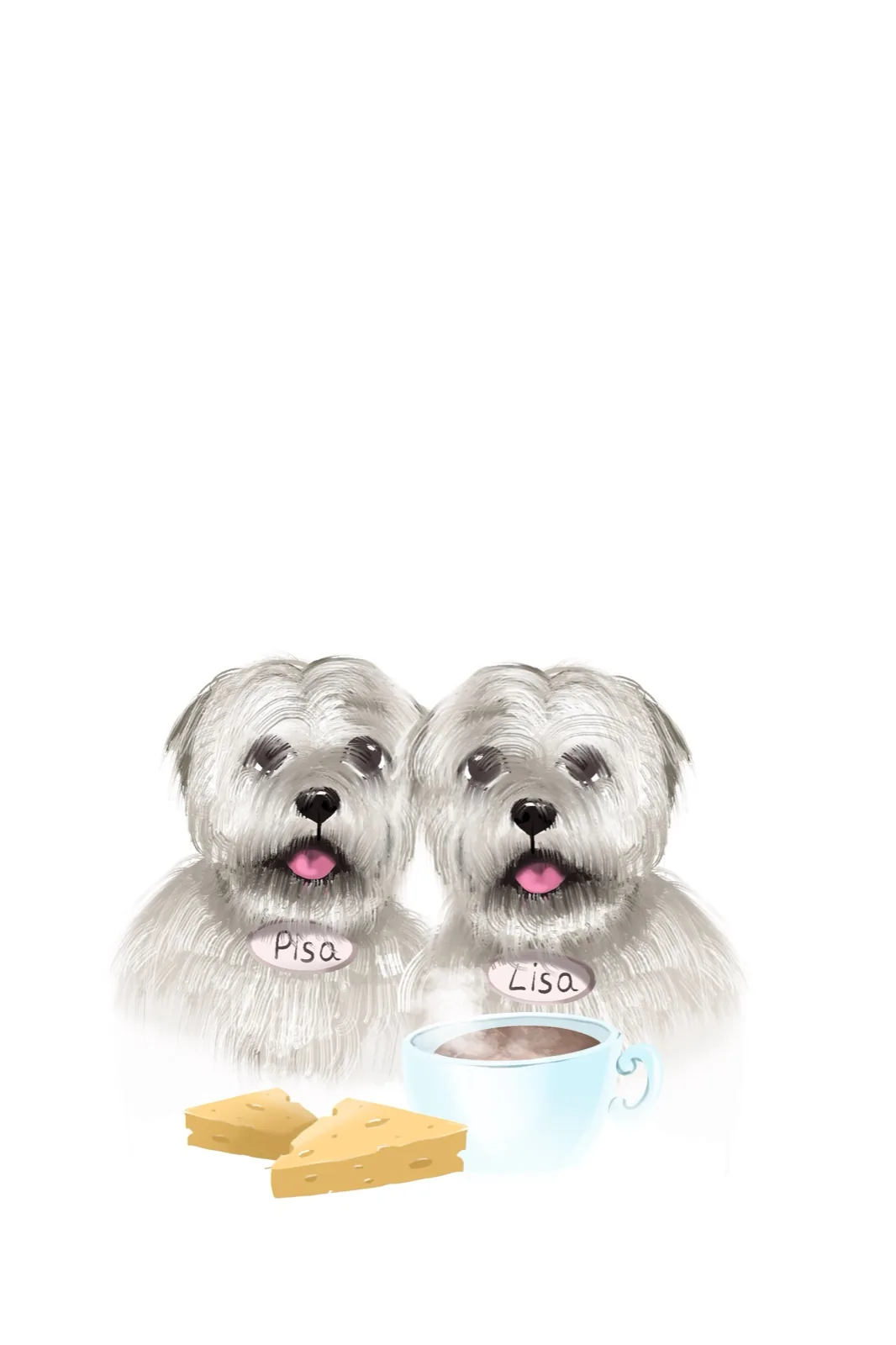 Color illustration of two puppies, ABC Dogs