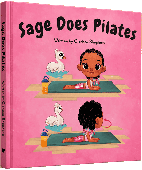 Sage Does Pilates children's book cover illustration