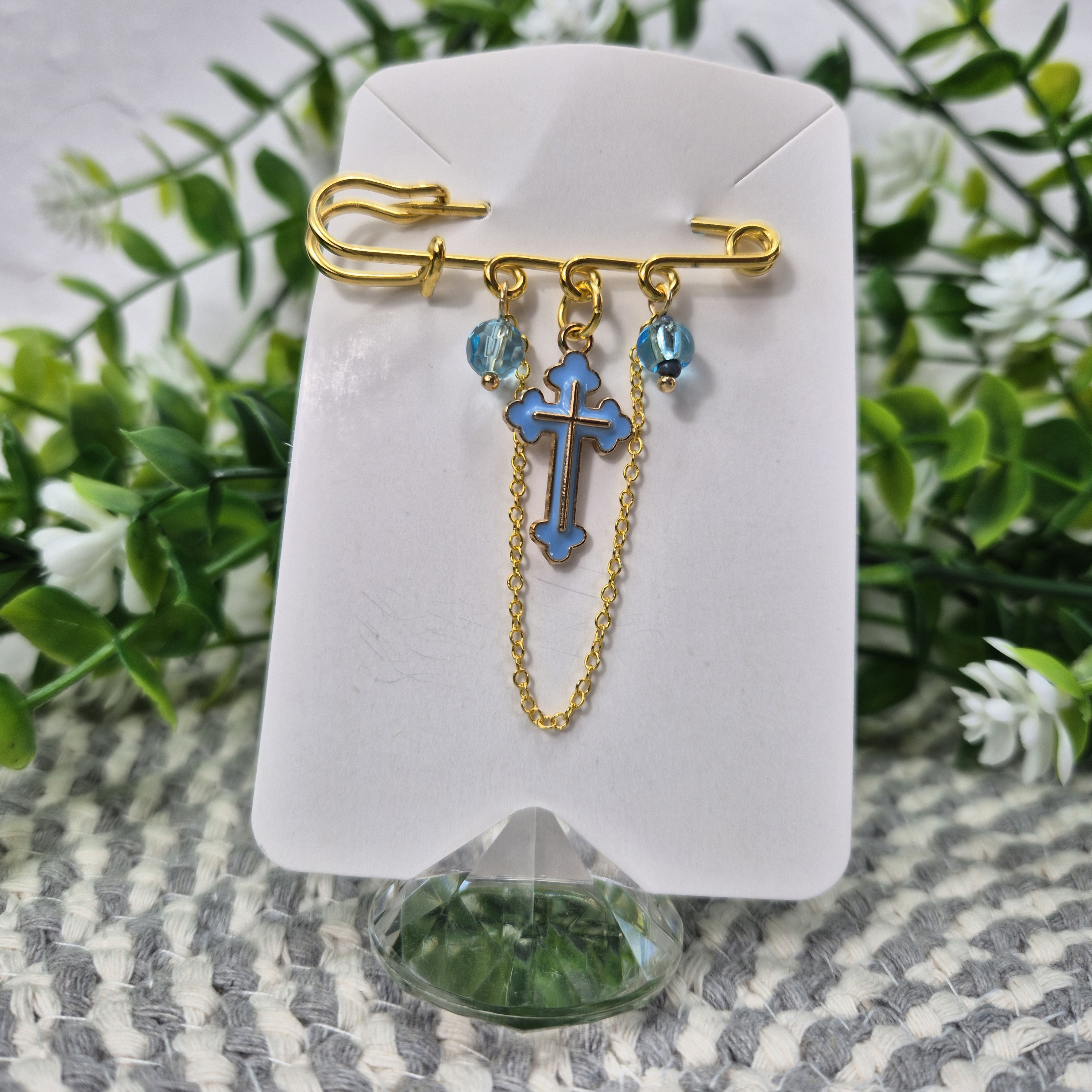 Fancy Cross Charm Pin