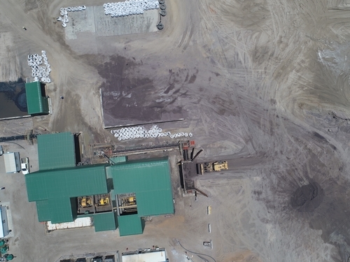 Aerial photo of construction site