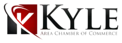 Logo of Greater Austin Pain & Kyle Chamber combining a red shield with a stylized K and black text.