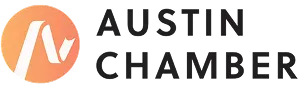 Austin Chamber logo with stylized A in orange circle next to the words Austin Chamber.