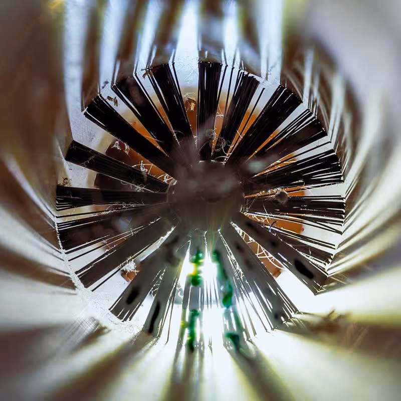 A specialized brush to clean dryer vents.