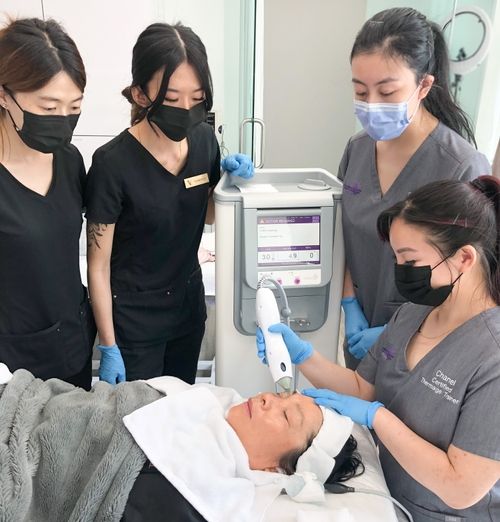 YVR team member using laser device