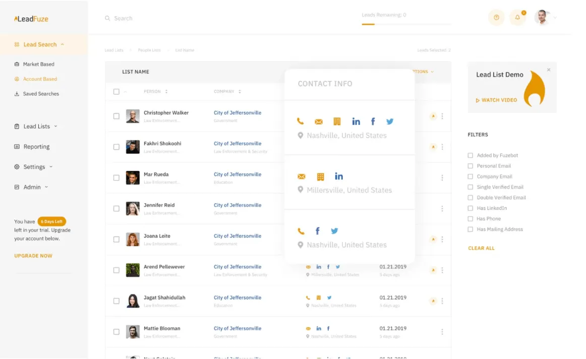 Leadfuze Sales Prospecting Tool