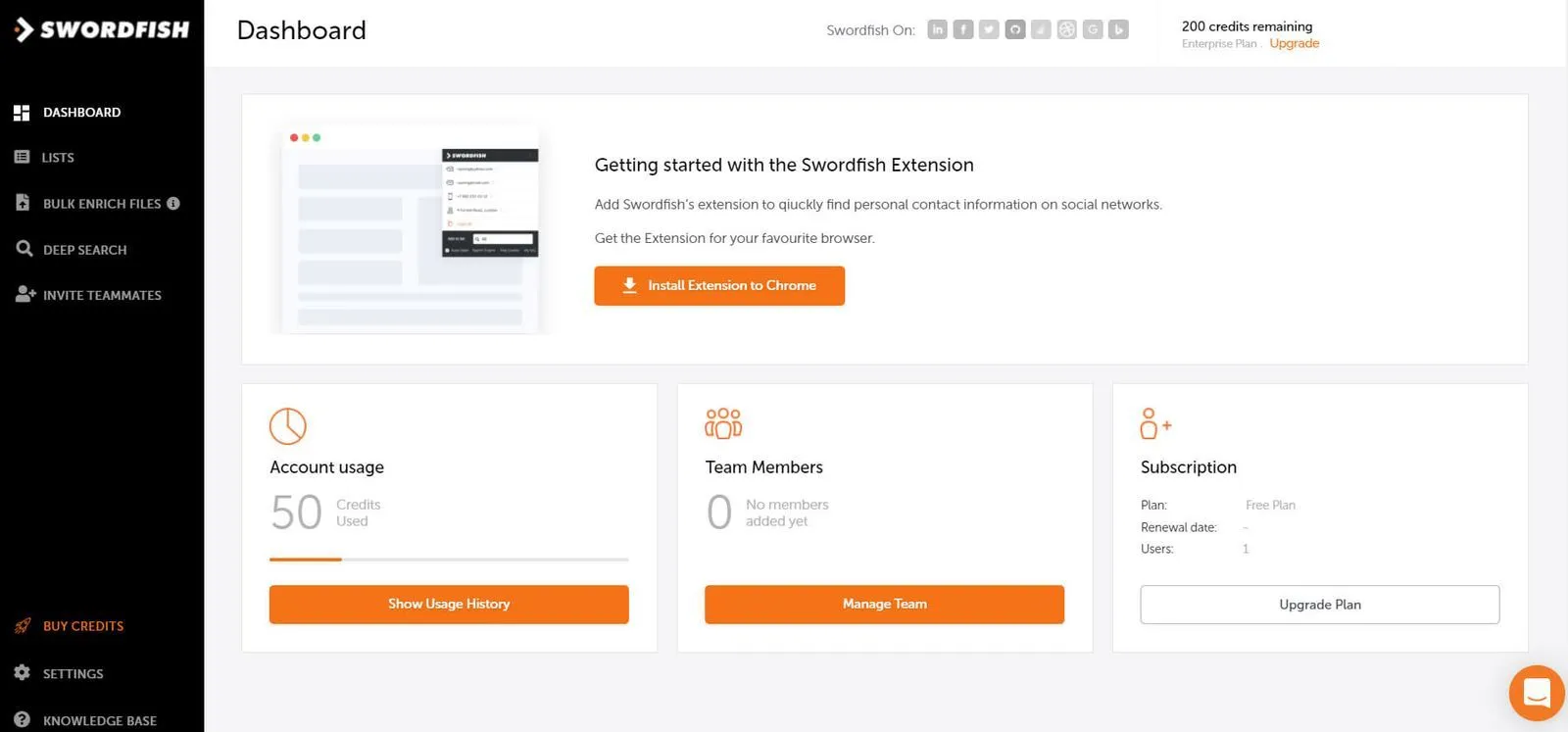 Swordfish Sales Prospecting Tool