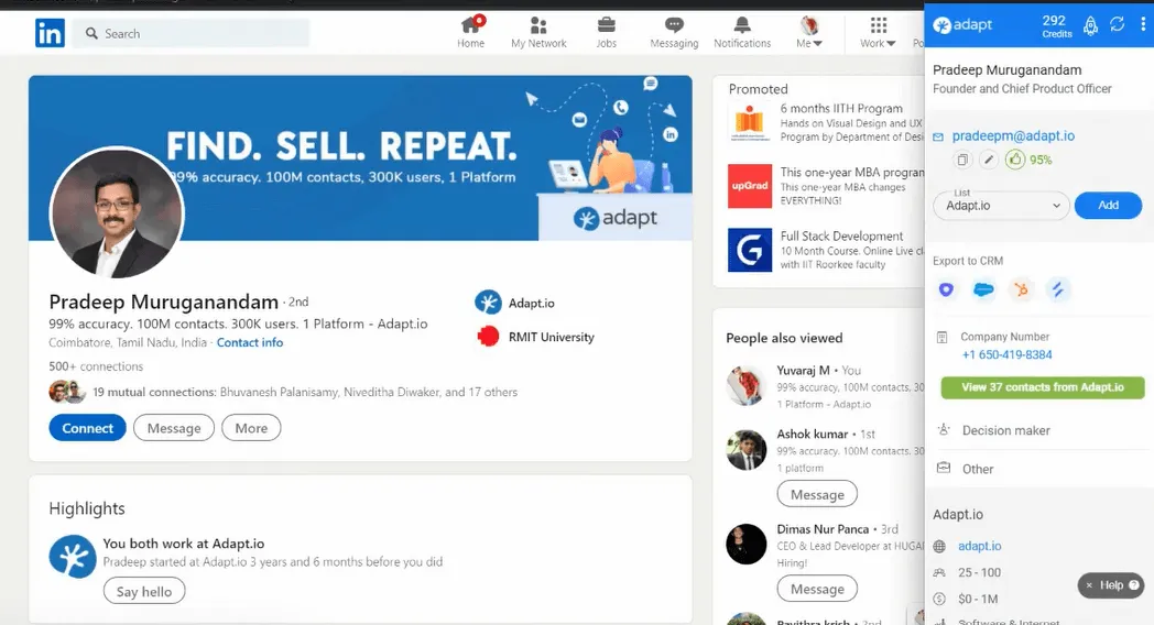 Adapt.io Sales Prospecting Tool