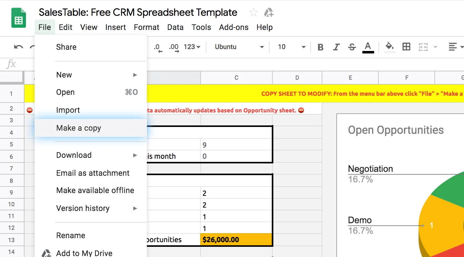 Make a Copy of Our Free Spreadsheet CRM Template