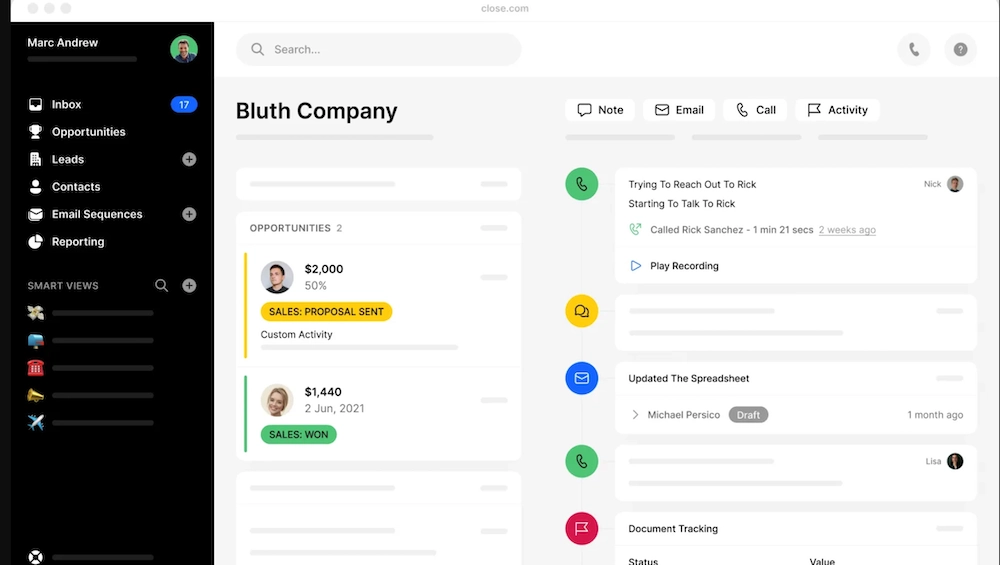 Close Customer Relationship Management Tool