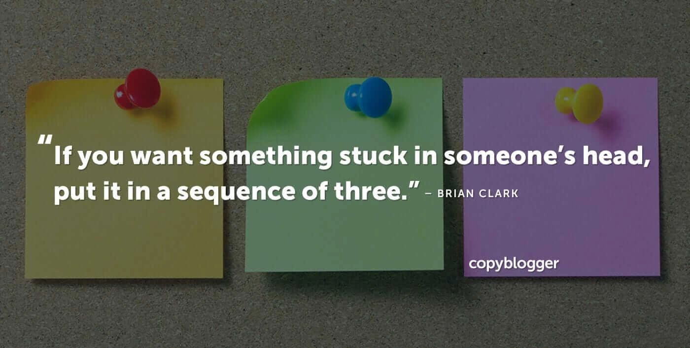 Copyblogger rule of three