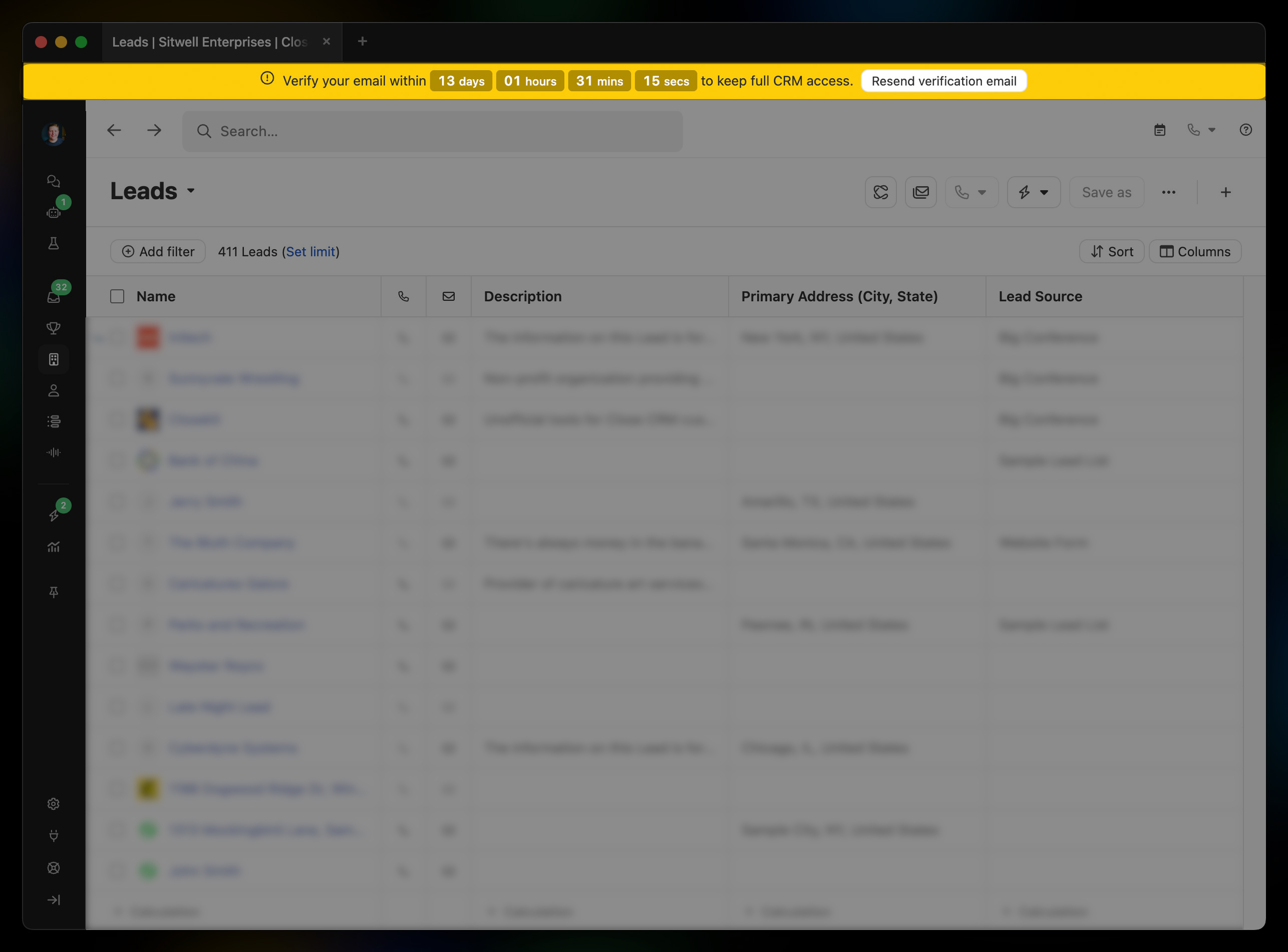 Email verification now required to make changes in Close