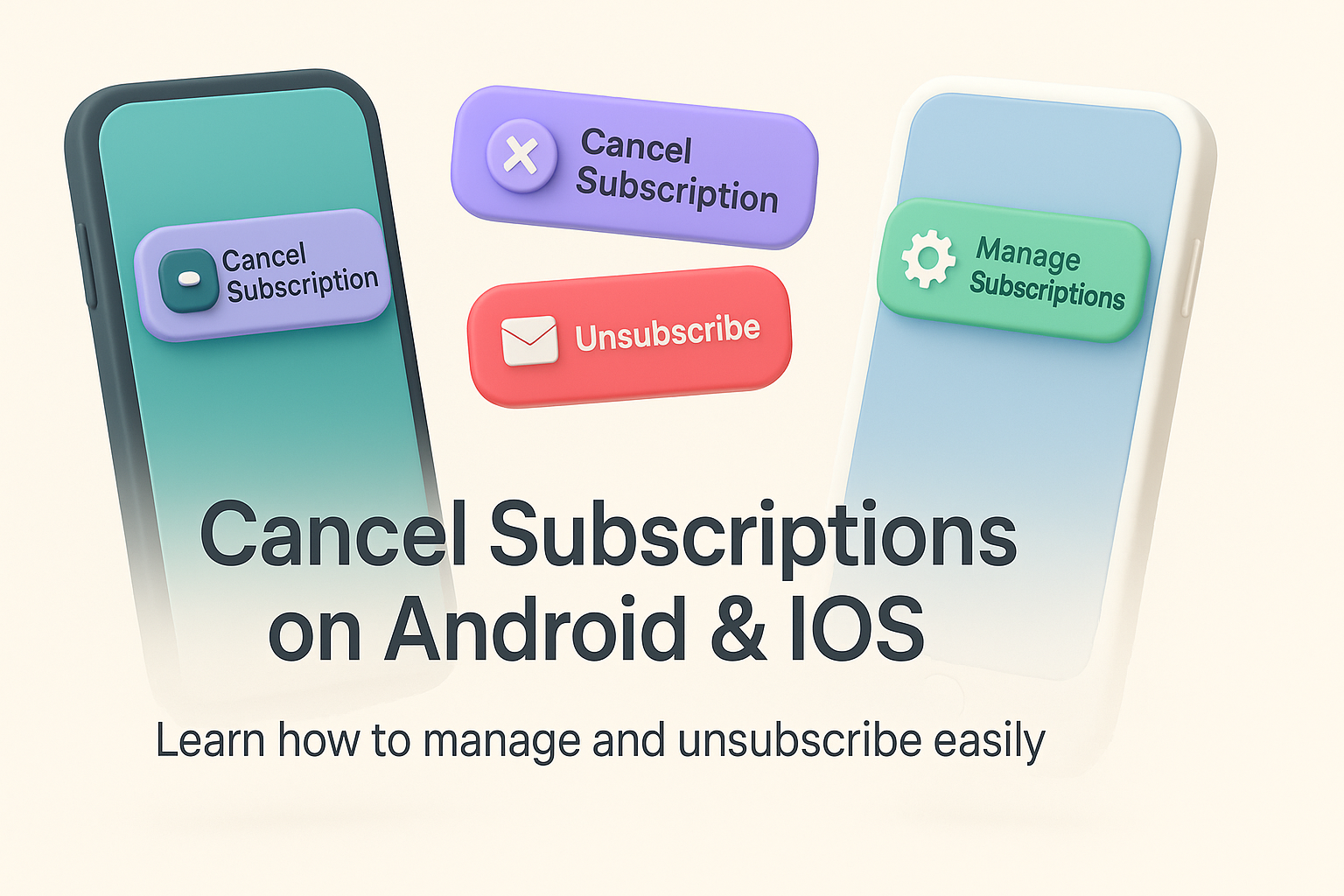 cancel subscriptions Android, unsubscribe iOS, manage subscriptions