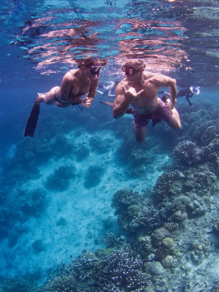 Man and woman snorkelling